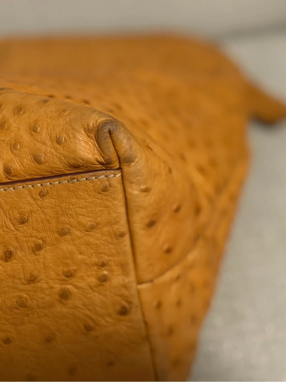 Dooney & Bourke Tan Ostrich-Embossed Leather Shoulder Bag